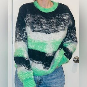Etsy Black, green and white cozy sweater